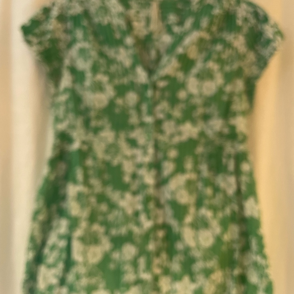 Floral Green Women's Top XL
